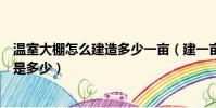 溫室大棚怎么建造多少一畝(建一畝地的溫室大棚造價大概是多少)