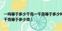 一噸等于多少千克一千克等于多少噸(一噸等于多少千克一千克等于多少克)