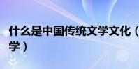 什么是中國傳統文學文化(什么是中國傳統文學)