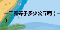 一千克等于多少公斤呢(一千克等于多少公斤)