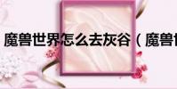 魔獸世界怎么去灰谷(魔獸世界怎么去灰谷)