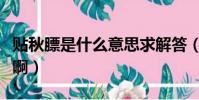 貼秋膘是什么意思求解答(貼秋膘是什么意思啊)