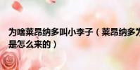 為啥萊昂納多叫小李子(萊昂納多為什么叫小李子這個外號是怎么來的)
