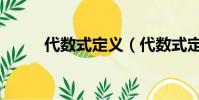 代數式定義(代數式定義是什么)