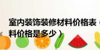 室內裝飾裝修材料價格表(2017室內裝修材料價格是多少)