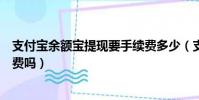 支付寶余額寶提現要手續費多少(支付寶余額寶提現要手續費嗎)
