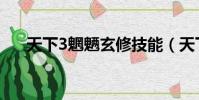 天下3魍魎玄修技能(天下3魍魎加點)