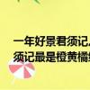 一年好景君須記,最是橙黃橘綠時,是什么意思（一年好景君須記最是橙黃橘綠時的須是什么意思）