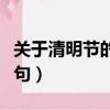 關于清明節的詩句四句（關于清明節的詩句佳句）