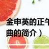 金申英的正午希望曲（關于金申英的正午希望曲的簡介）