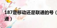 187是移動還是聯通的號(187是移動還是聯通)