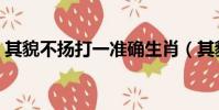 其貌不揚打一準確生肖(其貌不揚打一生肖)