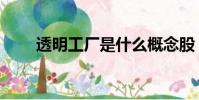 透明工廠是什么概念股(透明工廠)