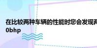 在比較兩種車輛的性能時您會發現兩者的輸出功率均不足300bhp