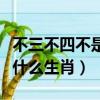 不三不四不是人打一個生肖（不三不四不是人什么生肖）