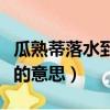 瓜熟蒂落水到渠成近義詞（瓜熟蒂落水到渠成的意思）