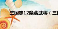 三國志12隱藏武將(三國志12兵種)