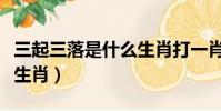 三起三落是什么生肖打一肖(三起三落是什么生肖)