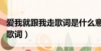 愛我就跟我走歌詞是什么意思(愛我就跟我走歌詞)