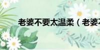 老婆不要太溫柔(老婆不要不理我)