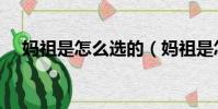媽祖是怎么選的(媽祖是怎么選出來的)