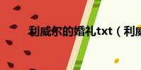 利威爾的婚禮txt(利威爾的婚禮)