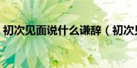 初次見面說什么謙辭(初次見面說什么敬語)