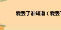 愛丟了誰知道(愛丟了誰知道)
