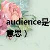 audience是什么意思中文（audience是什么意思）