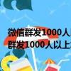 微信群發1000人以上怎么群發但微信限制群發200人（微信群發1000人以上怎么群發）