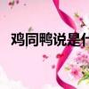 雞同鴨說是什么意思（雞同鴨講什么意思）