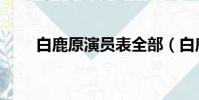 白鹿原演員表全部(白鹿原演員表)