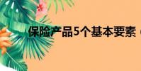 保險產品5個基本要素(保險產品)