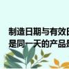 制造日期與有效日期是同一天的產品（制造日期與有效日期是同一天的產品是什么）