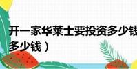 開一家華萊士要投資多少錢(開一家華萊士要多少錢)