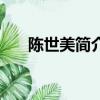 陳世美簡介（關于陳世美簡介的簡介）
