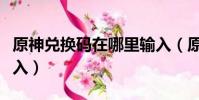 原神兌換碼在哪里輸入(原神兌換碼在哪里輸入)