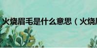 火燒眉毛是什么意思(火燒眉毛是什么生肖)
