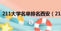 211大學名單排名西安(211大學名單排名)