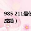 985 211最低錄取分數線（985 211最低錄取成績）