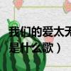 我們的愛太無奈是什么歌名（我們的愛太無奈是什么歌）