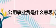 公用事業費是什么意思(公用事業費)