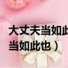 大丈夫當如此也的大丈夫是什么意思（大丈夫當如此也）