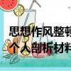 思想作風整頓個人剖析材料三（思想作風整頓個人剖析材料）