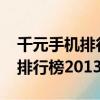千元手機排行榜2021前十名知乎（千元手機排行榜2013）