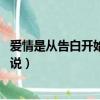 愛情是從告白開始的小說 思維少爺（愛情是從告白開始的小說）