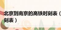 北京到南京的高鐵時刻表(北京到南京高鐵時刻表)
