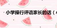 小學操行評語家長的話(小學操行評語)
