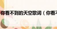 你看不到的天空歌詞(你看不到的天空 歌詞)