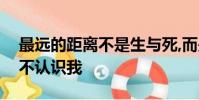 最遠的距離不是生與死,而是我在你面前你卻不認識我